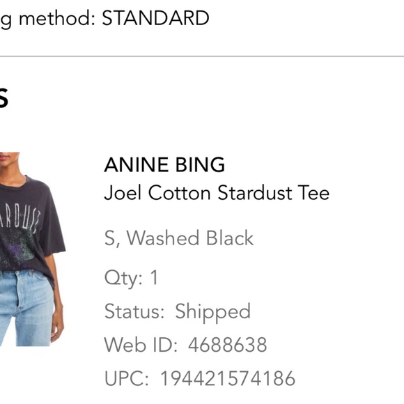 Anine Bing Stardust tee size small - Picture 6 of 10